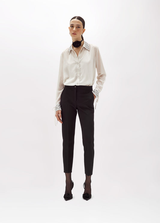 Camicia in georgette con dettagli gioiello “Blugirl”