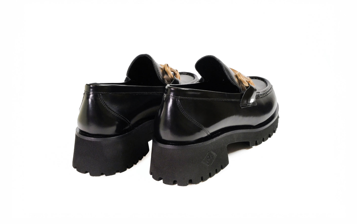 Mocassino in pelle nera <Poesie Veneziane>