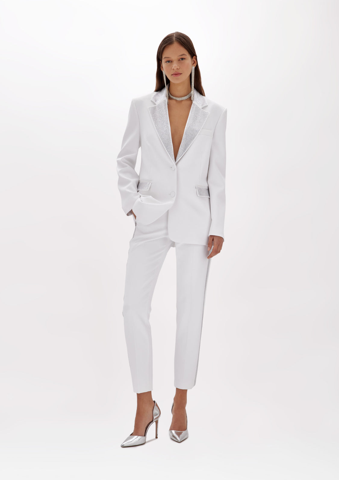 Giacca blazer in crêpe con strass “Blugirl”