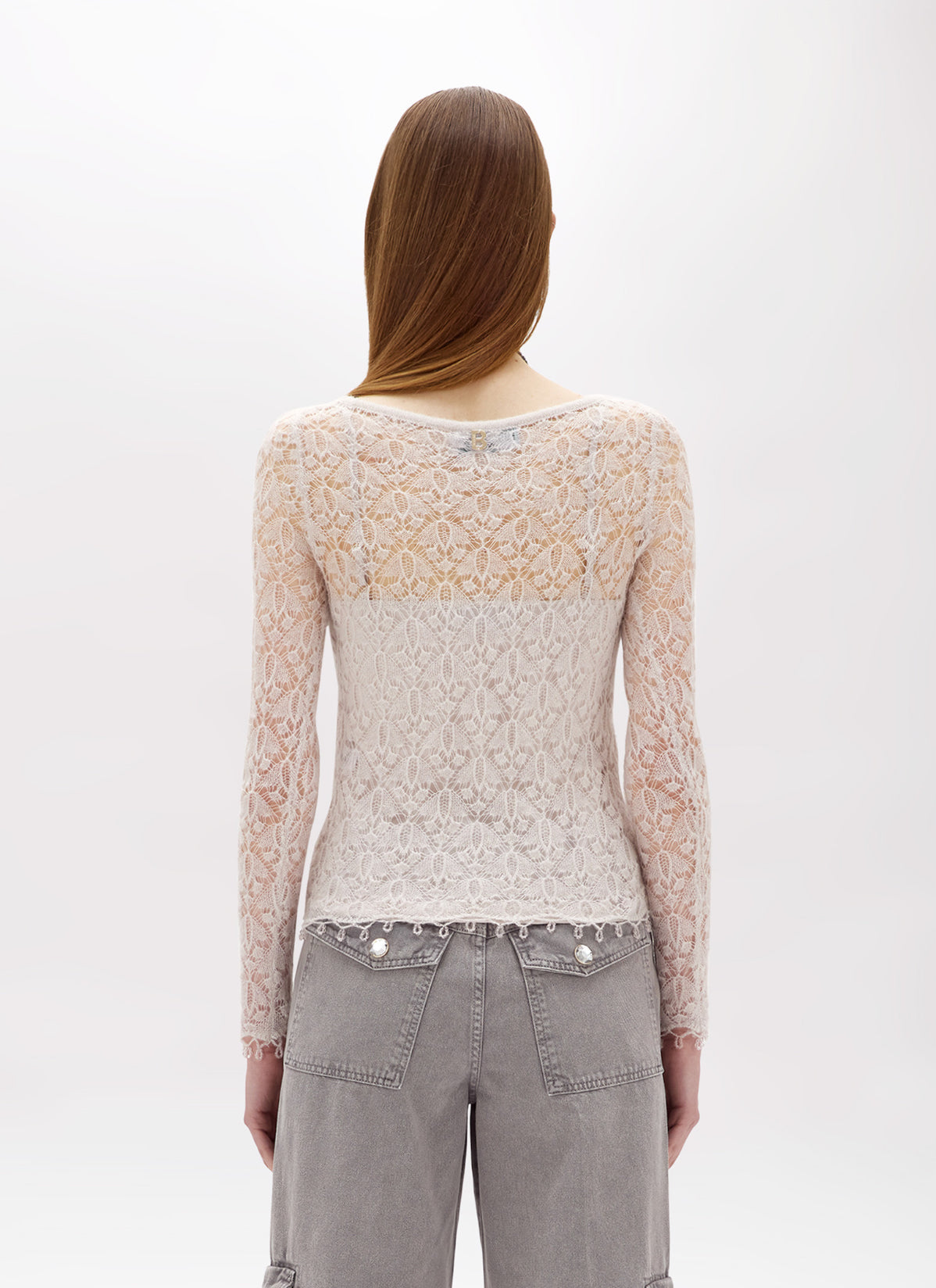 Maglia in punto pizzo con ricamo “Blugirl”