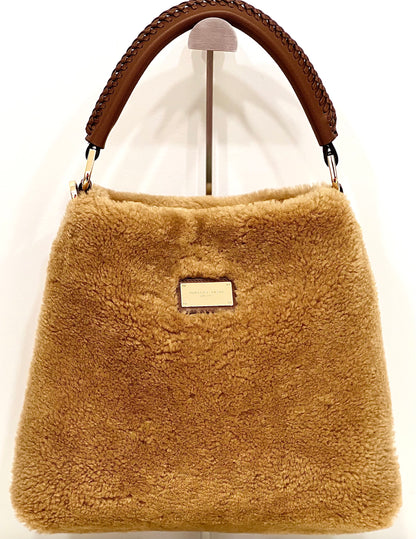 Borsa a spalla in montone teddy “Roberto Festa”