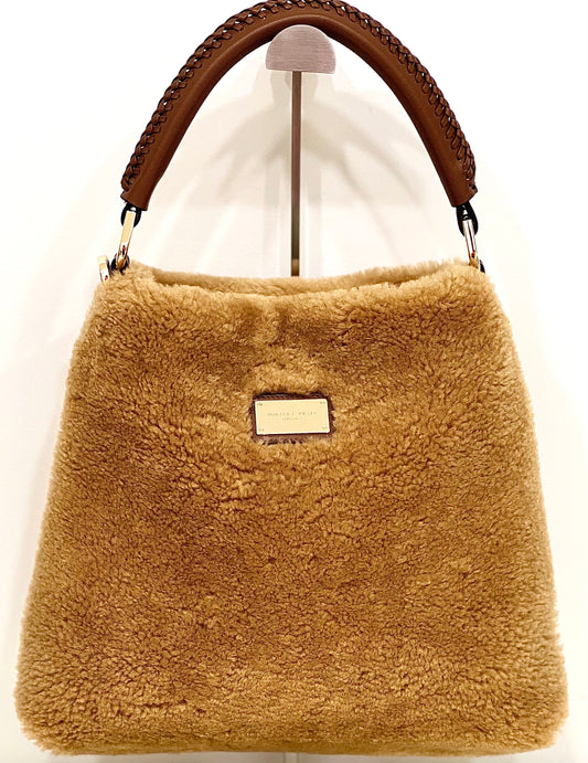 Borsa a spalla in montone teddy “Roberto Festa”