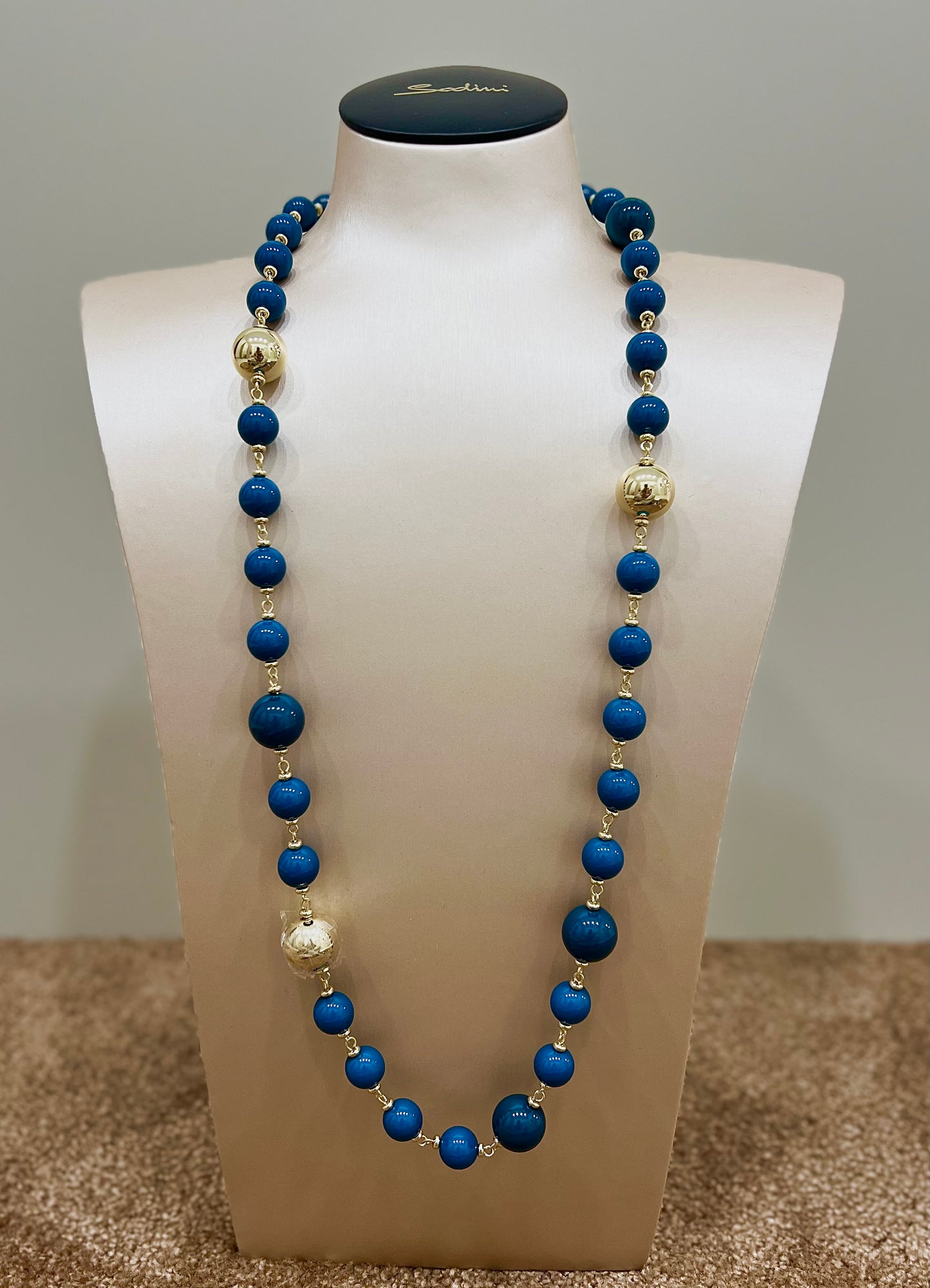Collana lunga tribeca blu “Sodini”