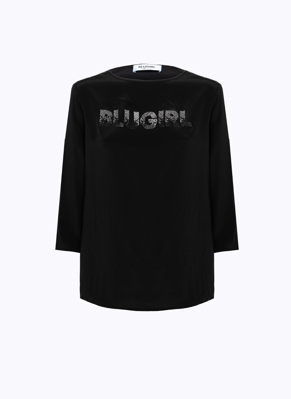 Blusa in crêpe de chine con logo “Blugirl”