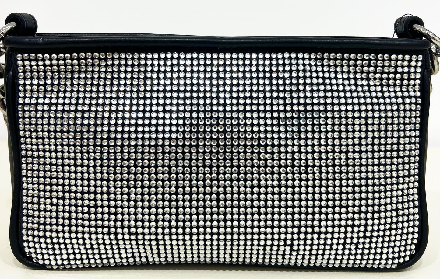 Pochette in strass nera “Pollini”