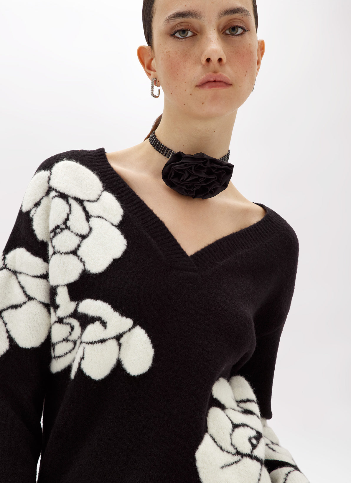 Maglia jacquard con rose “Blugirl”