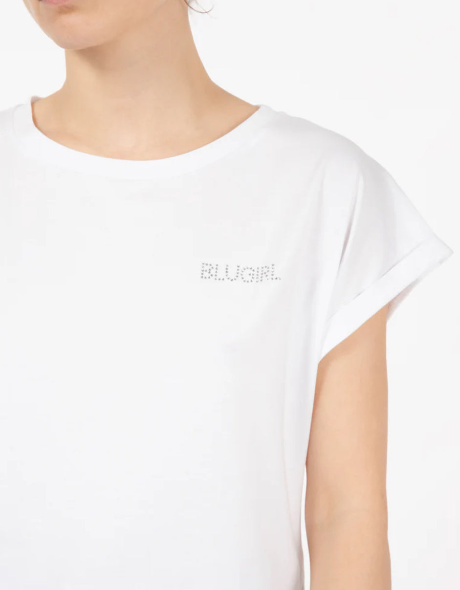 T-shirt in jersey e logo in strass “Blugirl”