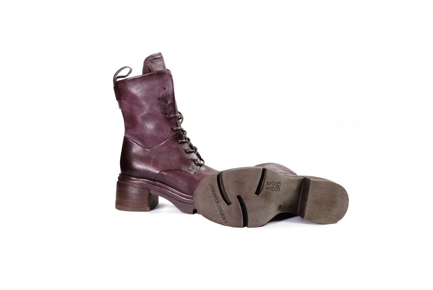 Stivaletto in pelle bordeaux “A.S.98”