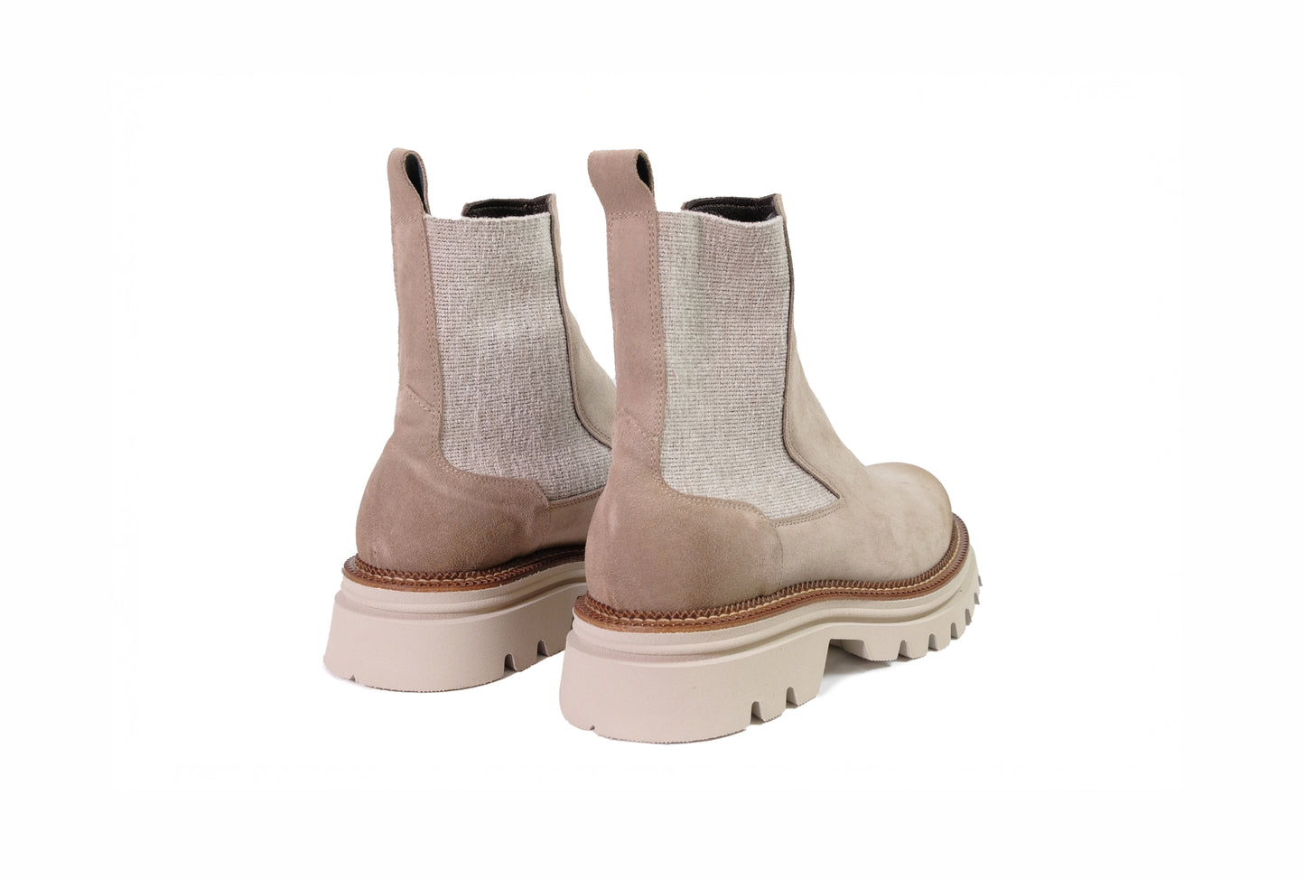 Stivaletto beatles in camoscio grigio “Les Tulipes”