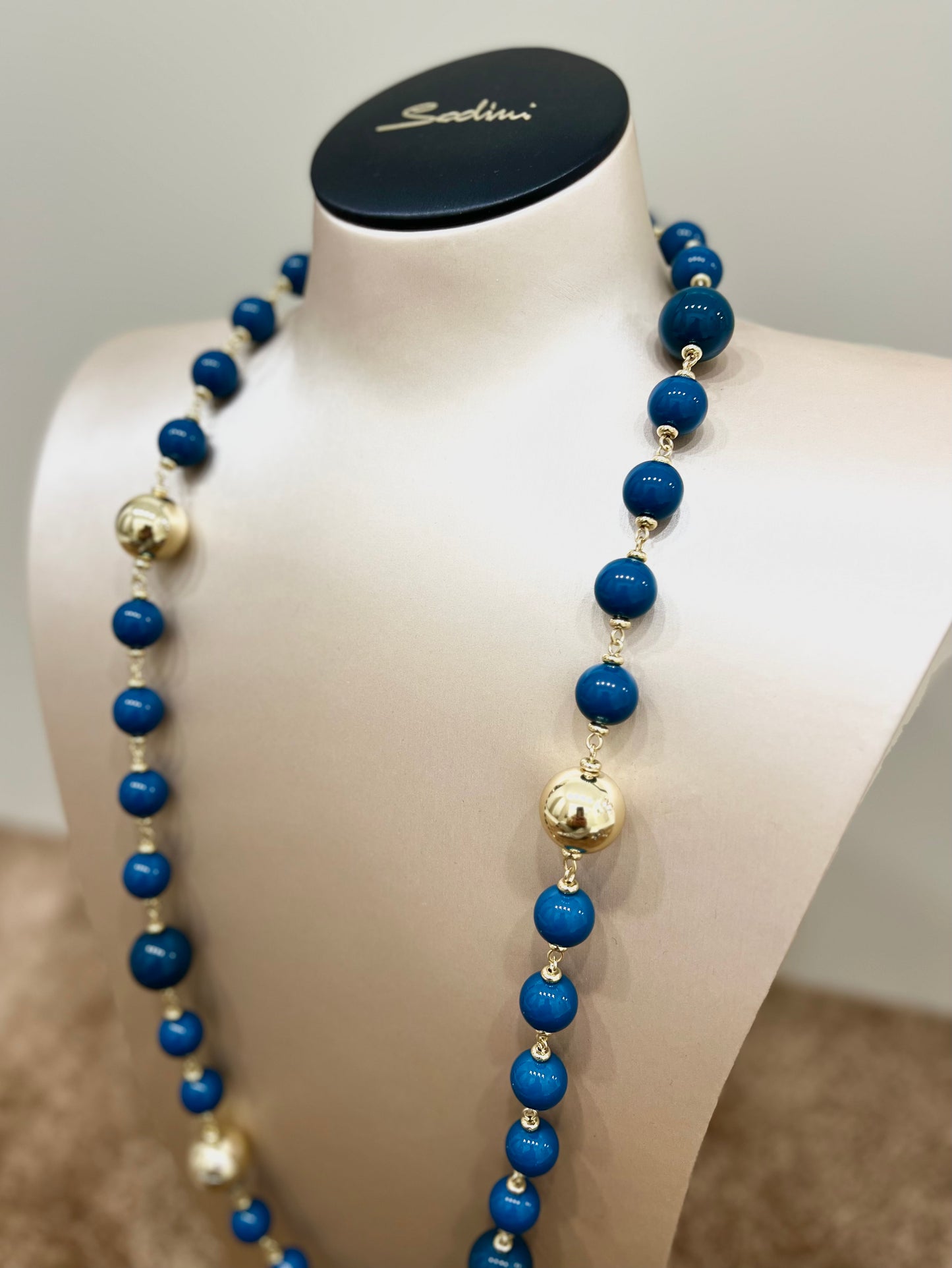 Collana lunga tribeca blu “Sodini”