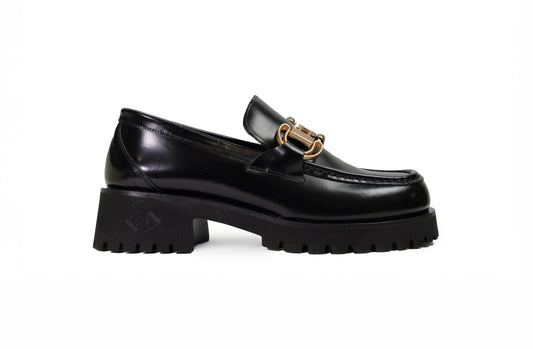 Mocassino in pelle nera <Poesie Veneziane>