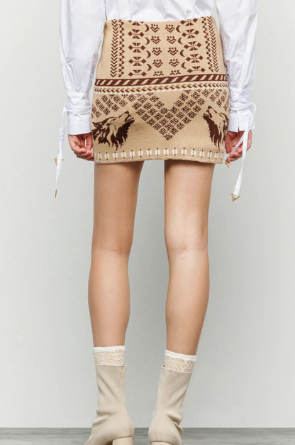 Minigonna in maglia jacquard “Akep”