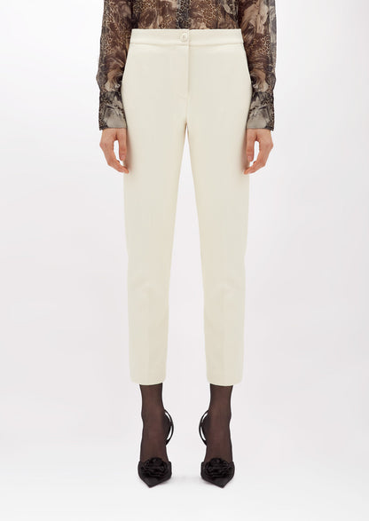 Pantaloni in stretch crêpe panna “Blugirl”