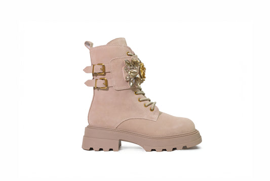 Bikers Sunvalley in suede con accessorio color beige “Tosca Blu”