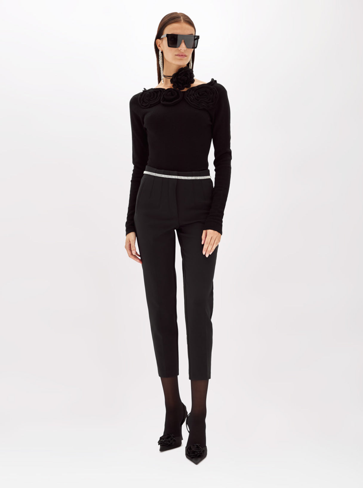 Pantaloni a vita alta in stretch crêpe “Blugirl”