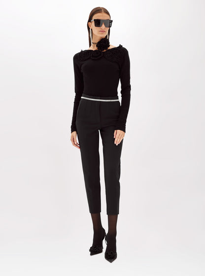 Pantaloni a vita alta in stretch crêpe “Blugirl”