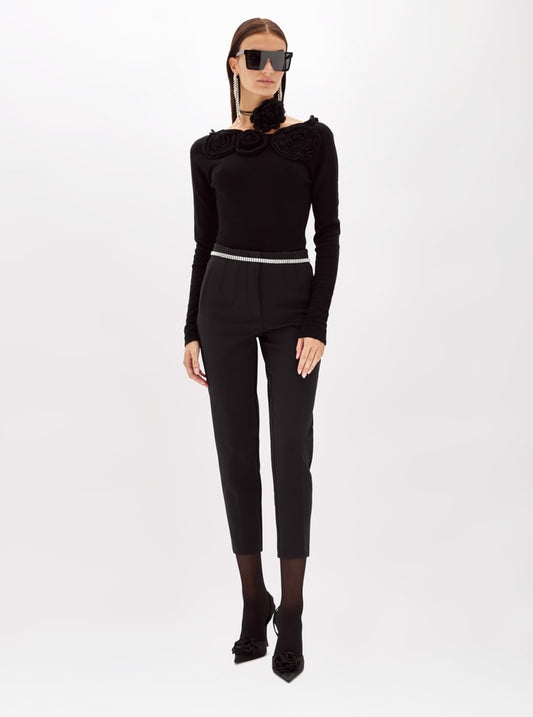 Pantaloni a vita alta in stretch crêpe “Blugirl”