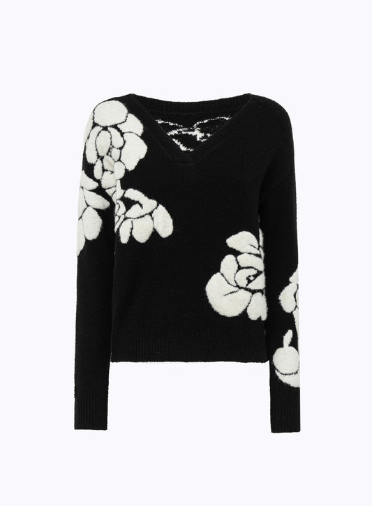Maglia jacquard con rose “Blugirl”