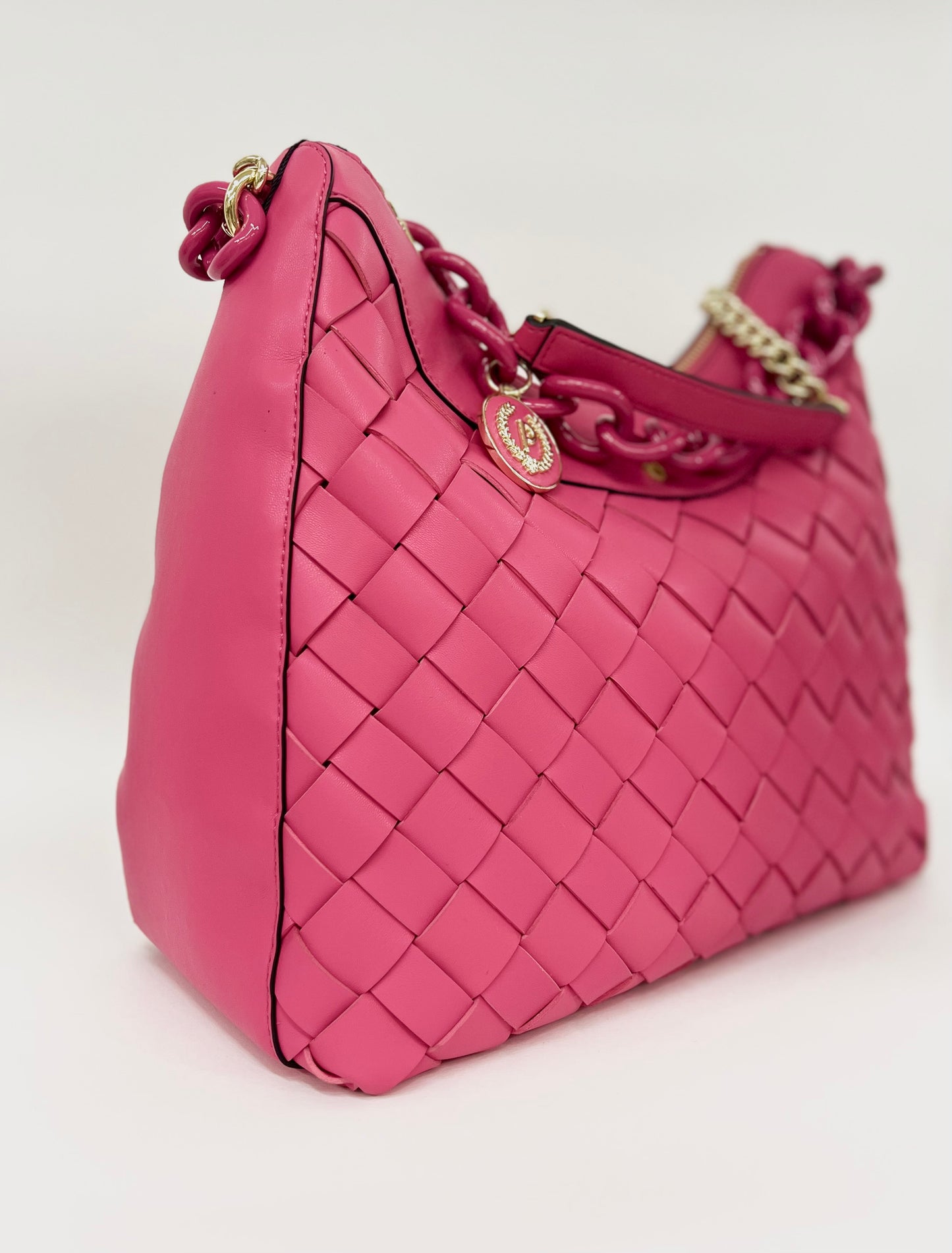 Borsa a spalla in pelle soft fucsia “Pollini”
