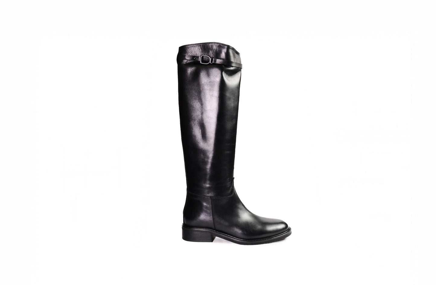 Stivale basso in pelle nera “Julie Dee”