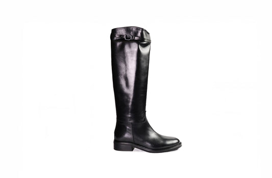 Stivale basso in pelle nera “Julie Dee”