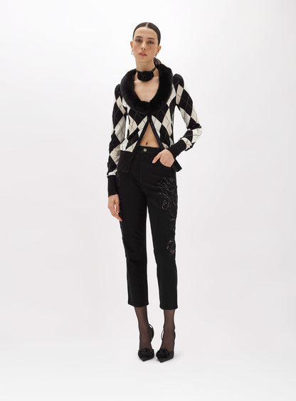 Jeans in black denim con ricamo “Blugirl”