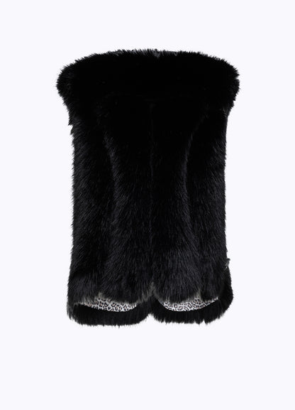 Gilet in faux fur con cinturini “Blugirl”