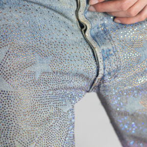 Jeans ultraboy con applicazioni strass degradé “Rossano Perini”