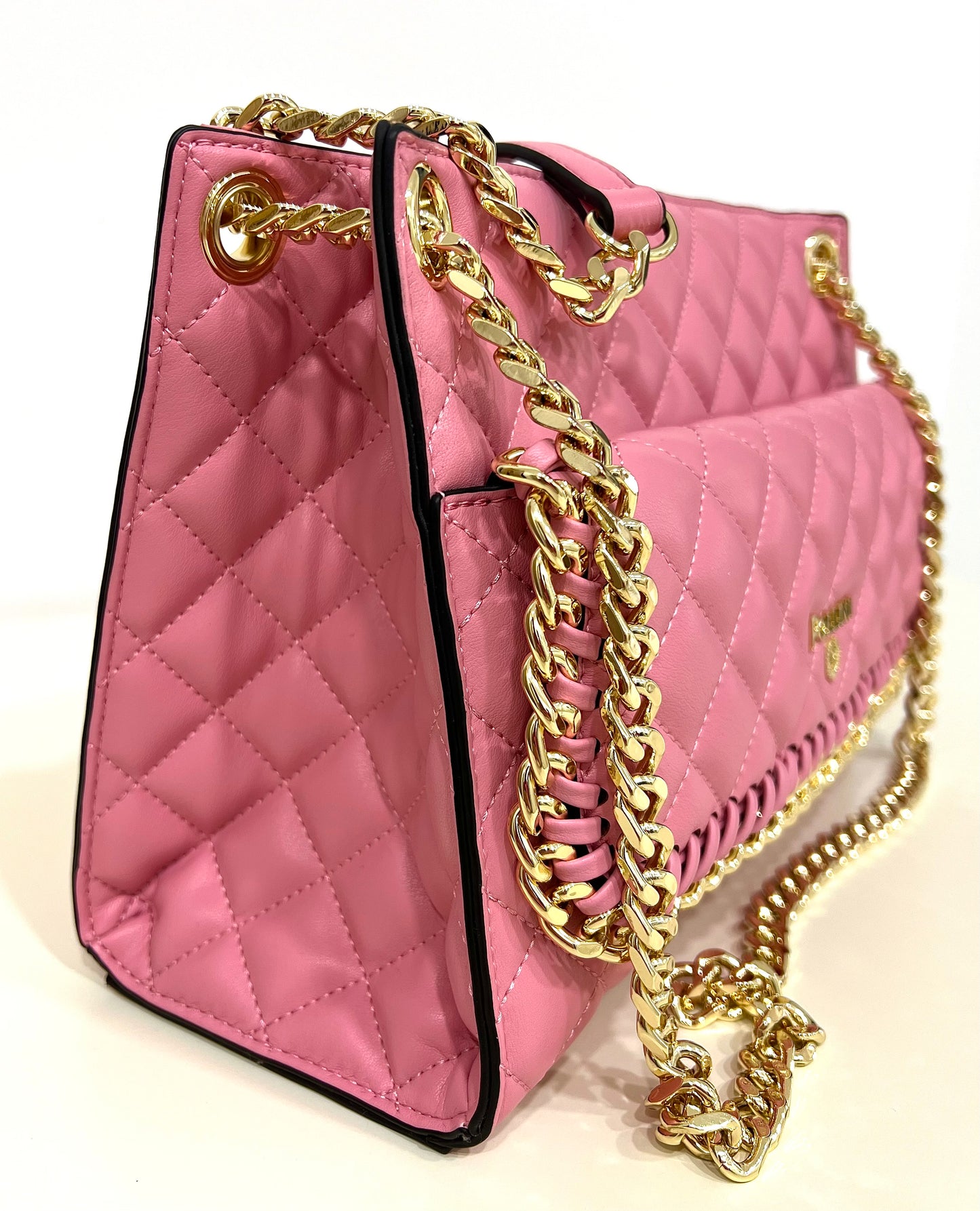 Borsa a tracolla con catena rosa “Pollini”