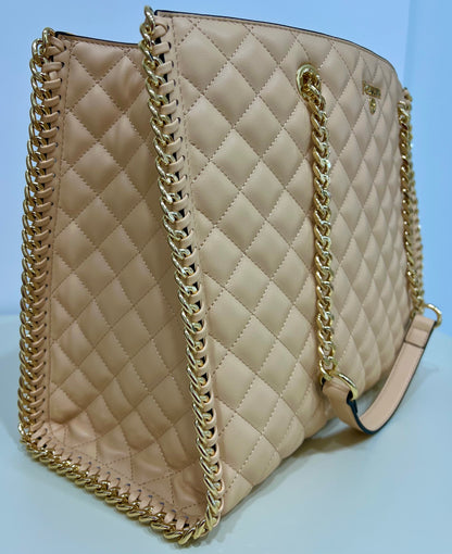 Tote bag trapuntata interlock beige “Pollini”