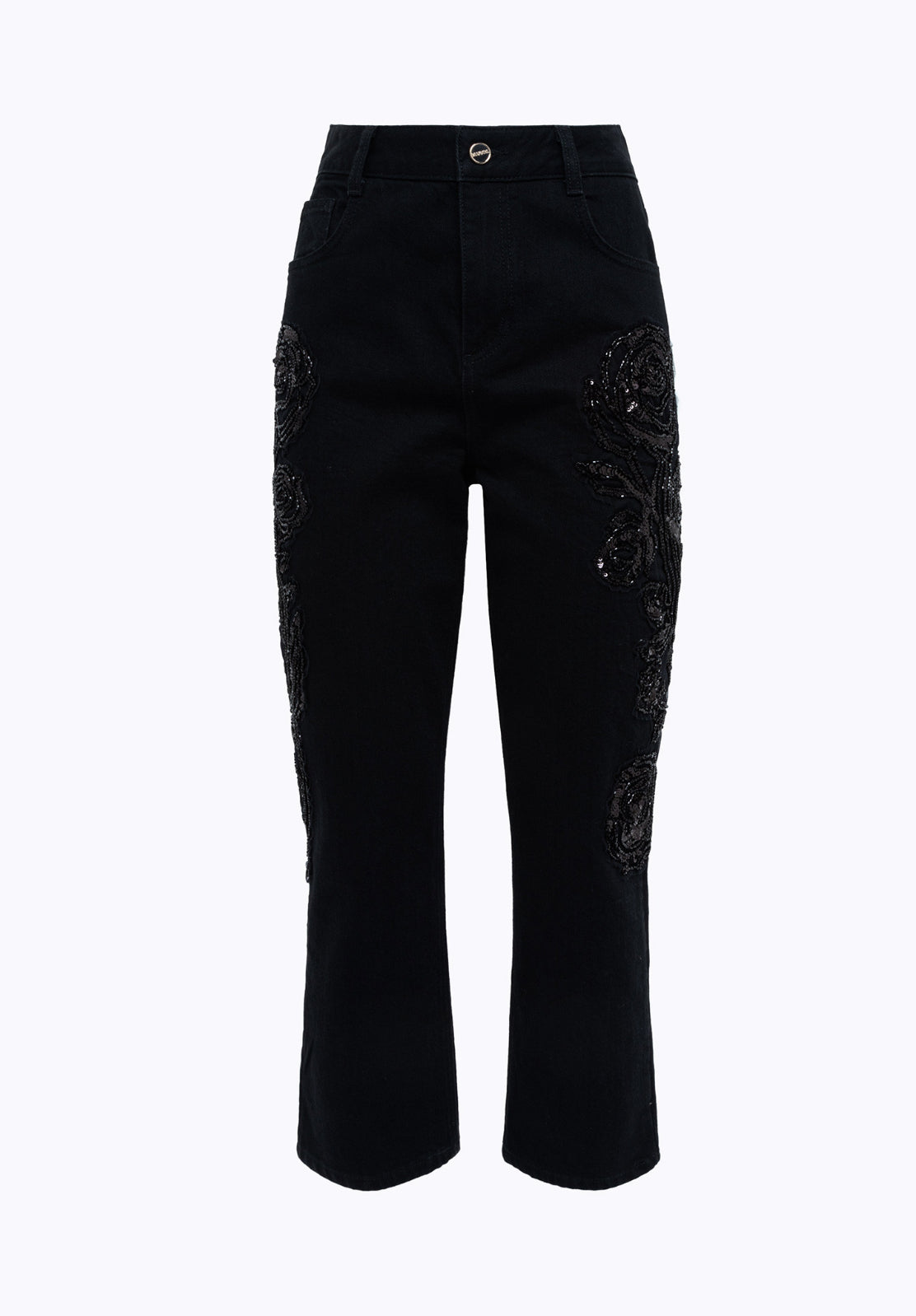 Jeans in black denim con ricamo “Blugirl”