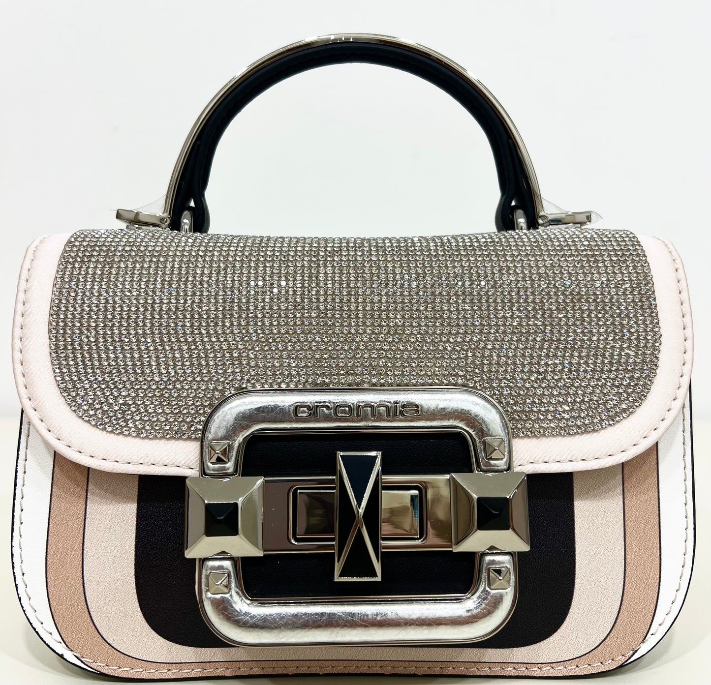 Borsa a mano in pelle e strass Marylin “Cromia”