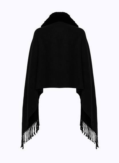 Stola in maglia con collo in faux fur “Blugirl”