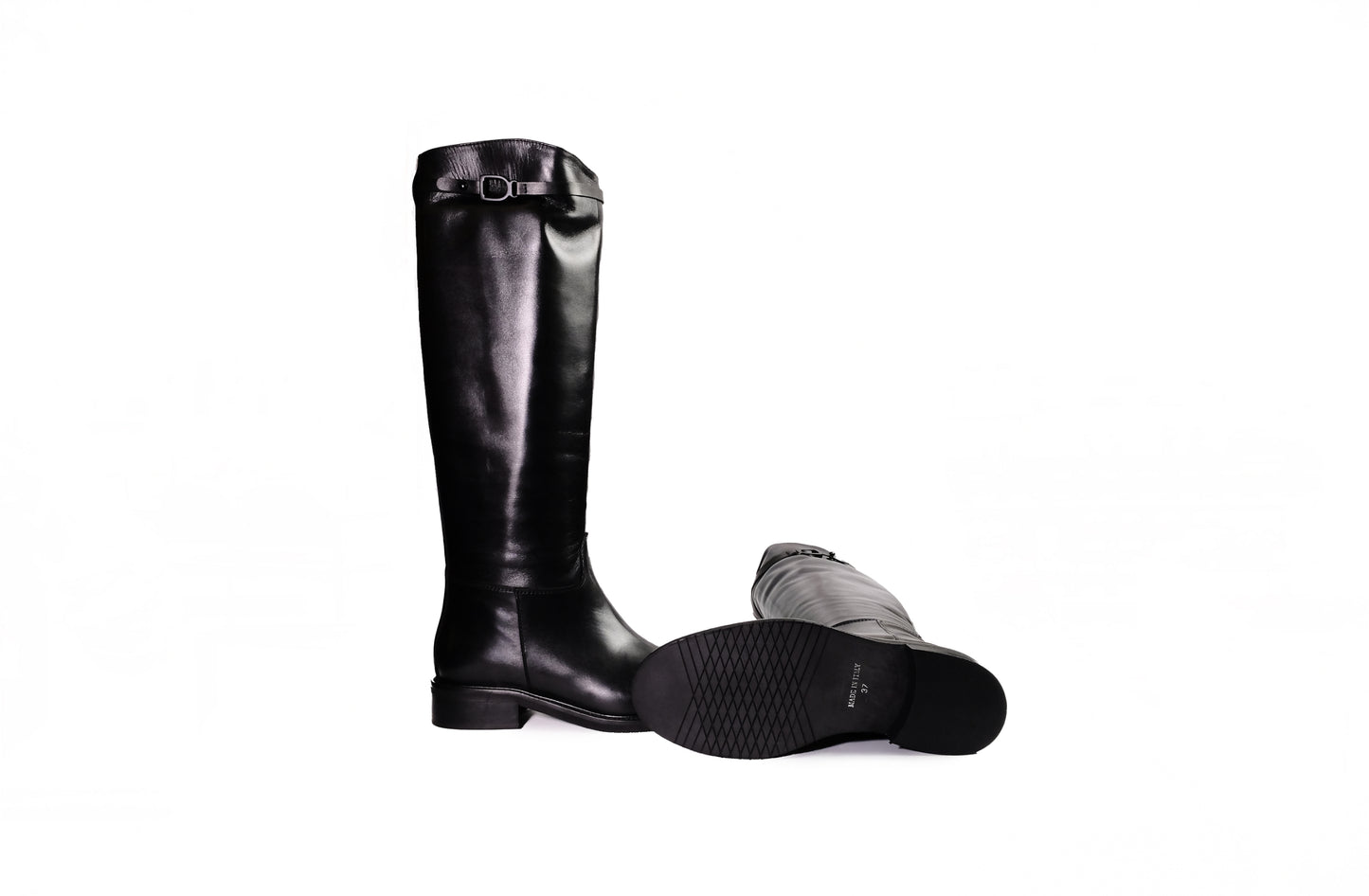 Stivale basso in pelle nera “Julie Dee”