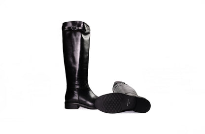 Stivale basso in pelle nera “Julie Dee”
