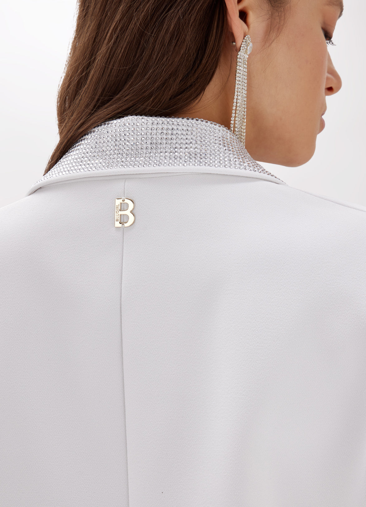 Giacca blazer in crêpe con strass “Blugirl”