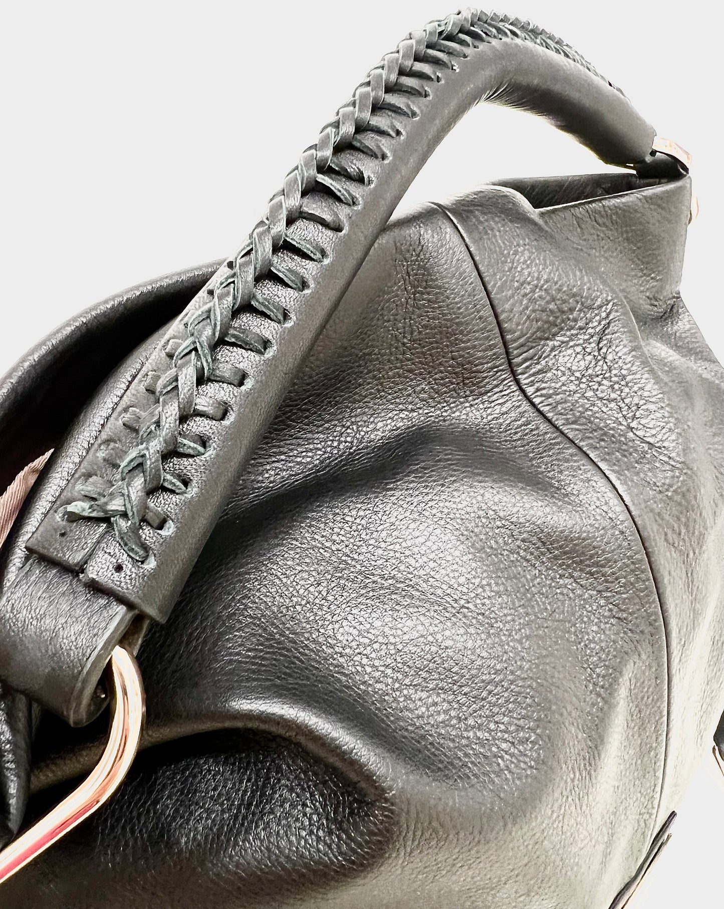 Borsa a spalla in pelle morbida nera “Roberto Festa”