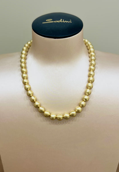 Collana corta a boule oro opaco “Sodini”