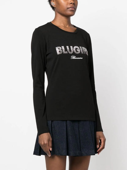 T-shirt nera manica lunga “Blugirl”