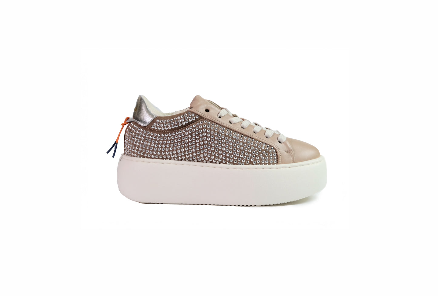 Sneakers bolla in pelle marrone con borchie “Barracuda”