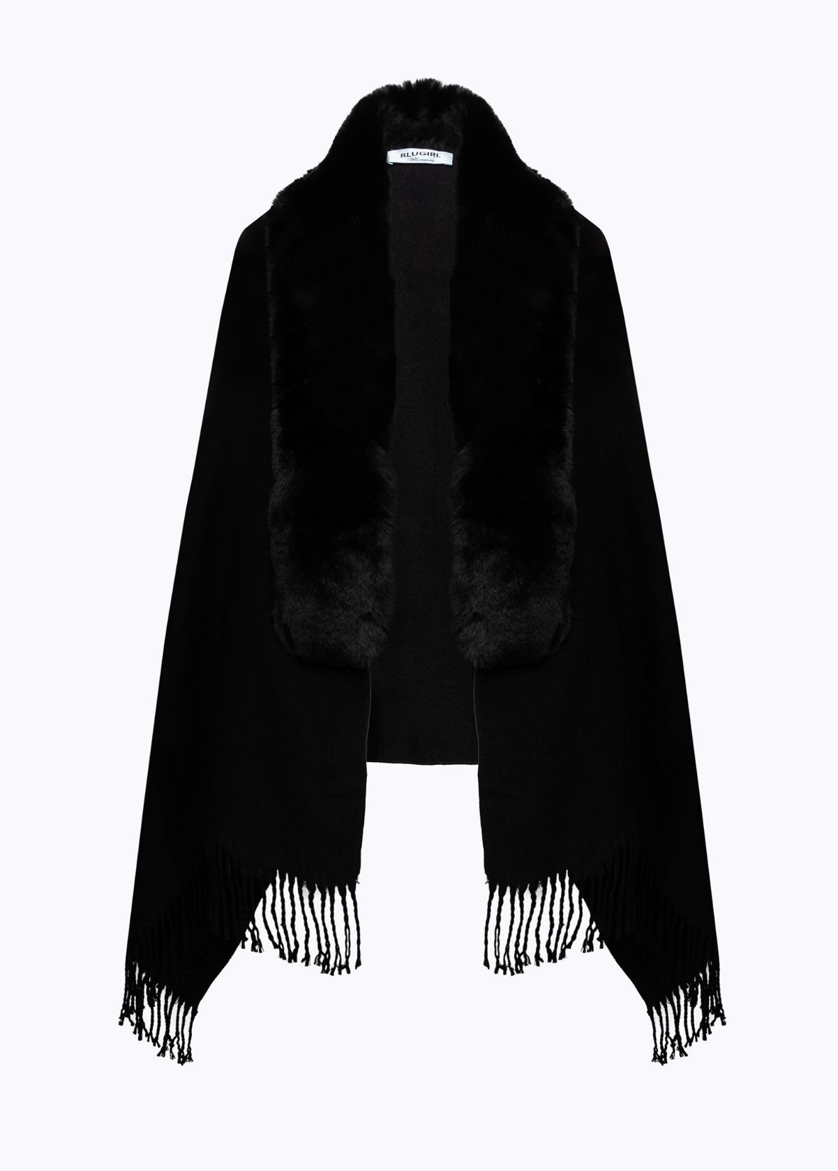 Stola in maglia con collo in faux fur “Blugirl”