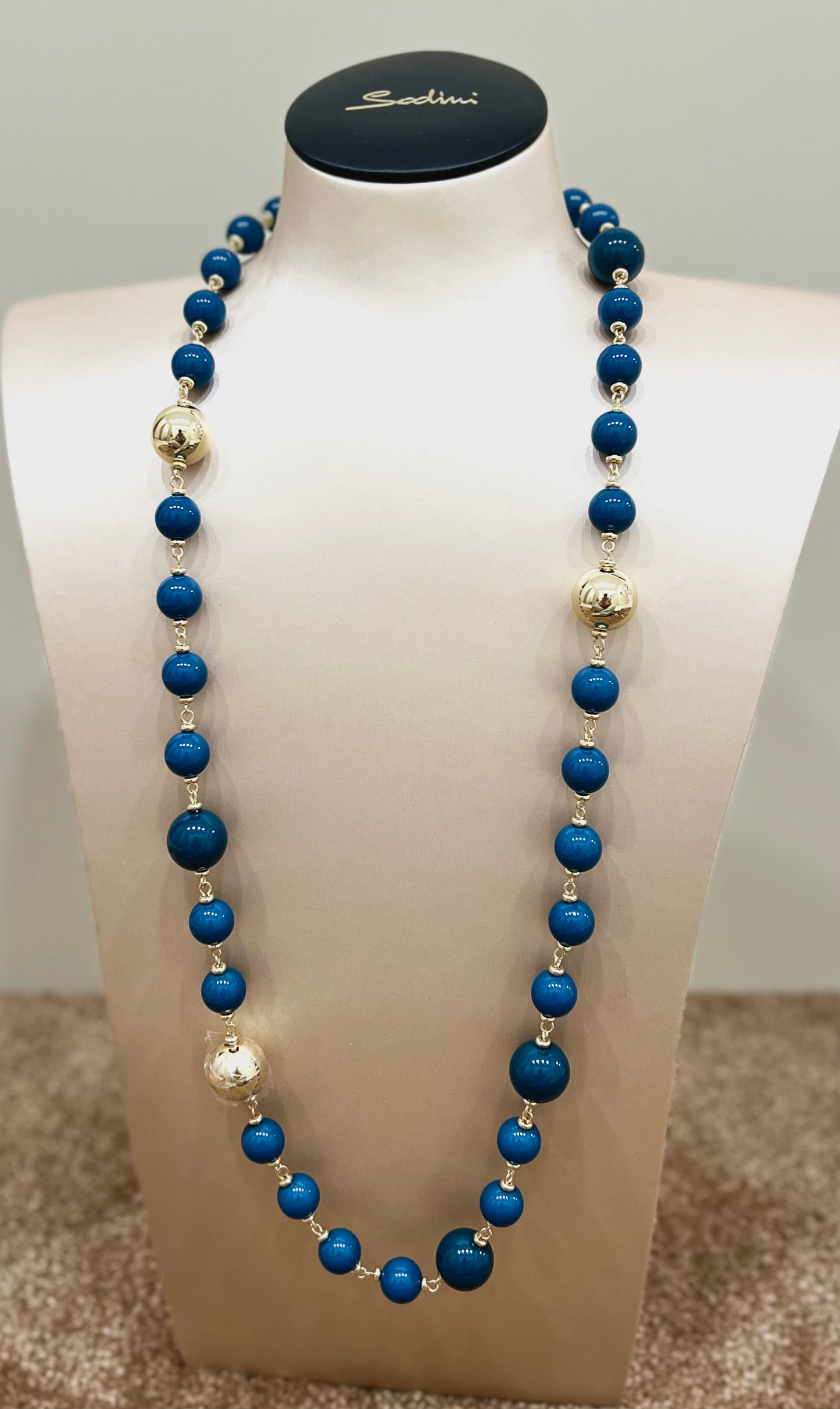 Collana lunga tribeca blu “Sodini”