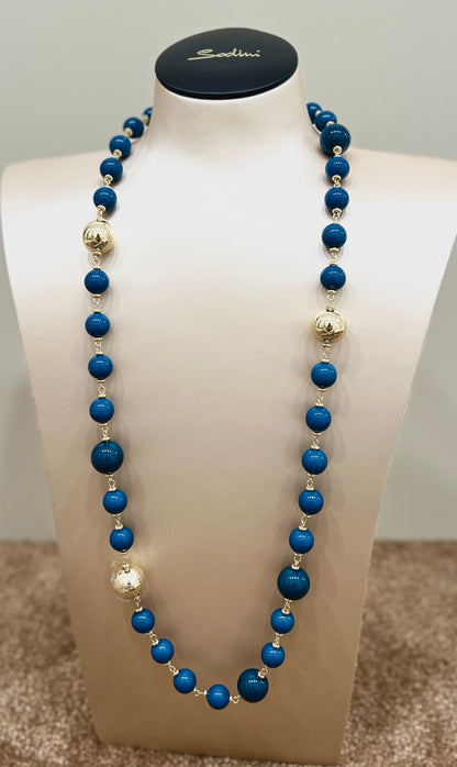 Collana lunga tribeca blu “Sodini”