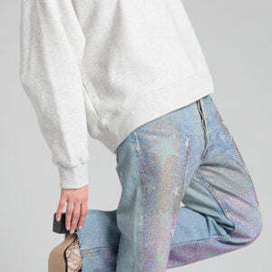Jeans ultraboy con applicazioni strass degradé “Rossano Perini”