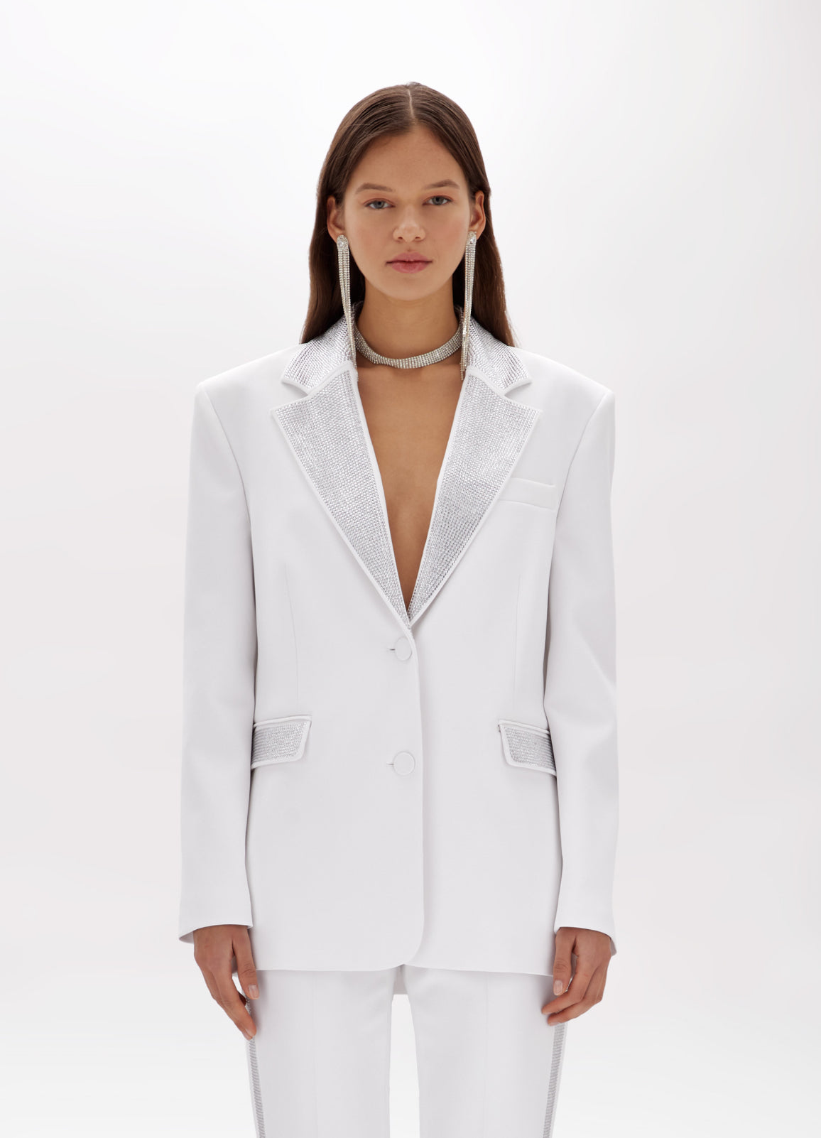 Giacca blazer in crêpe con strass “Blugirl”