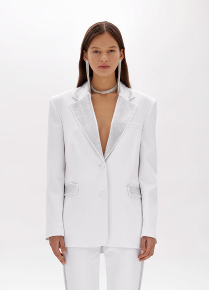Giacca blazer in crêpe con strass “Blugirl”