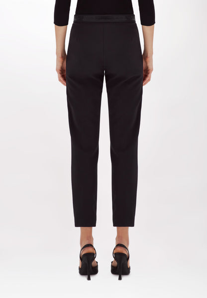 Pantaloni a sigaretta in crêpe stretch e strass “Blugirl”