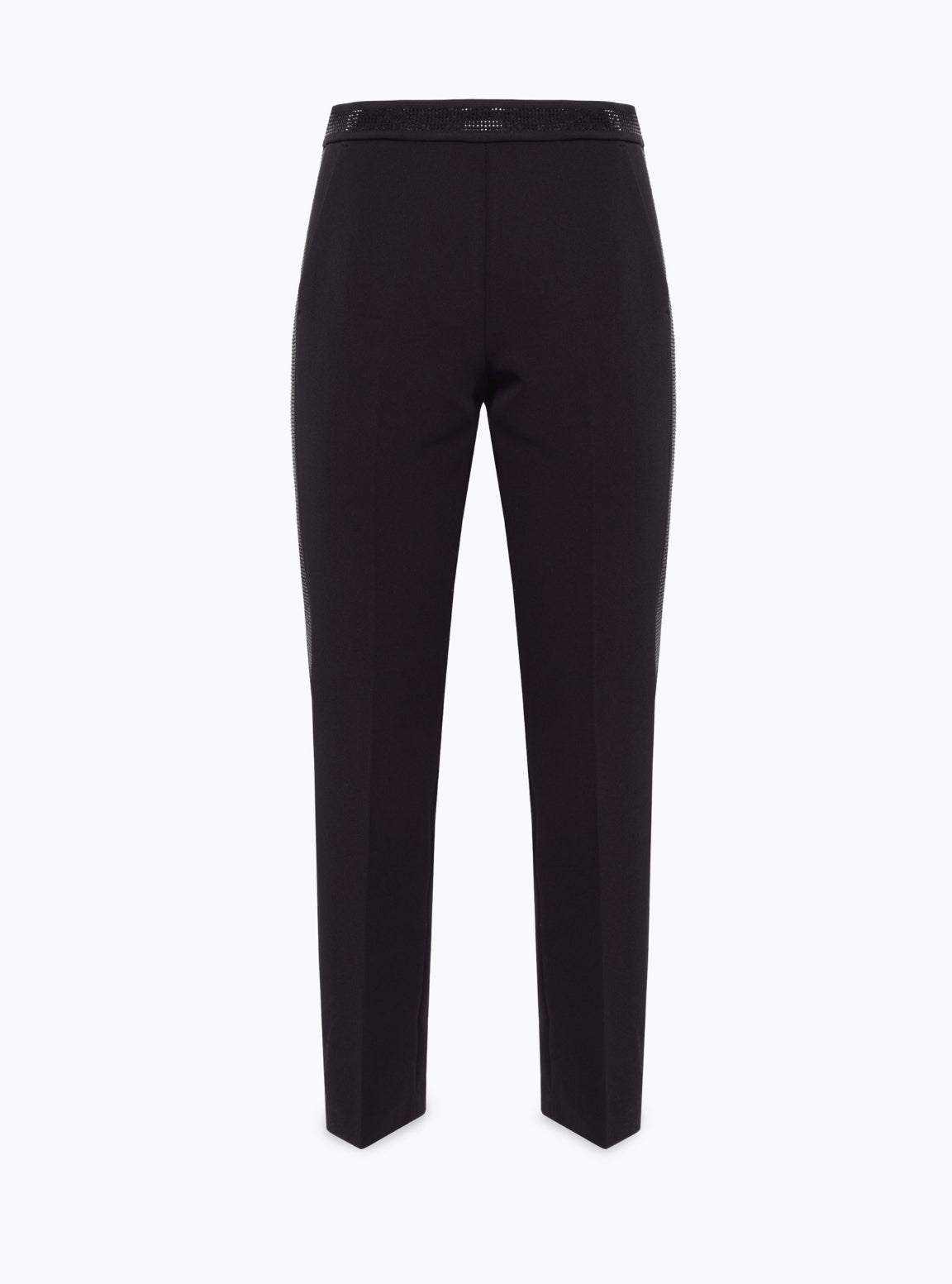 Pantaloni a sigaretta in crêpe stretch e strass “Blugirl”
